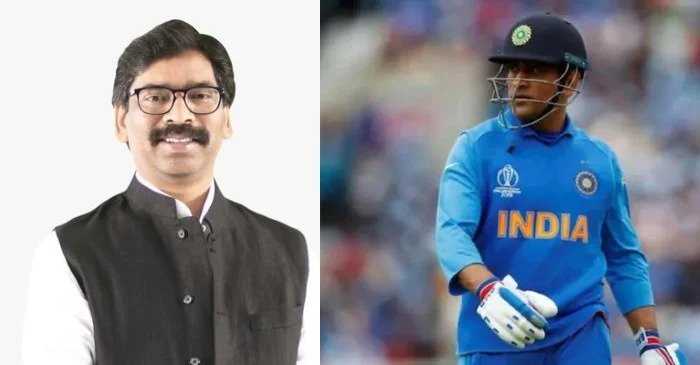 Jharkhand Chief Minister Hemant Soren and MS Dhoni